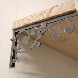 Metal Shelf Brackets | Industrial Heavy Duty Shelf Brackets | Farmhouse Iron Shelf Bracket | Set of Two