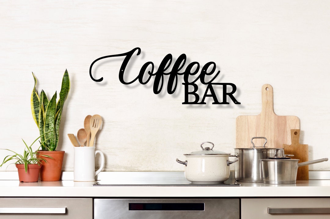 Kitchen Metal Sign | Coffee Sign | Cursive Metal Sign | Home Decor ...