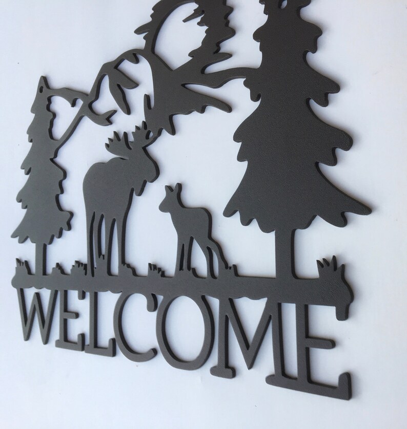 Metal Welcome Sign | Outdoor Welcome Sign | Moose Metal Sign | Wedding ...