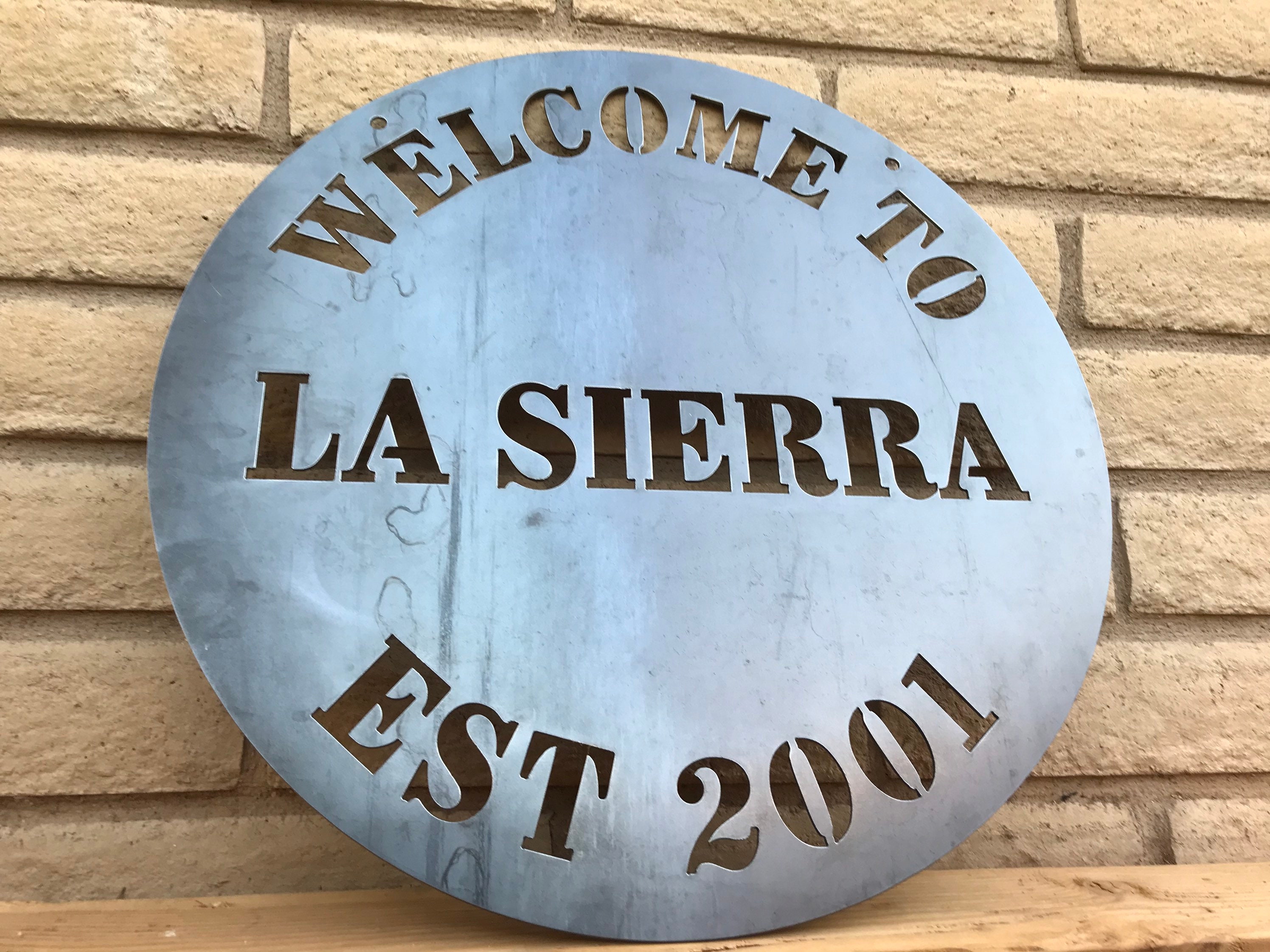 Powder Welcome Signs Metal Welcome Sign | Custom Welcome Sign | Personalized Circular Sign ...