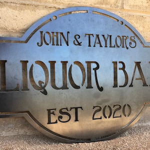 Vintage Metal Bar Sign - Established Wall Decor - Personalized Bar Sign - Lounge - Tap