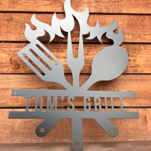 Custom Grill Sign | Personalized BBQ Grill Sign | Barbecue Sign | Smoker and Grilling Gift | Father&#39;s Day Gift