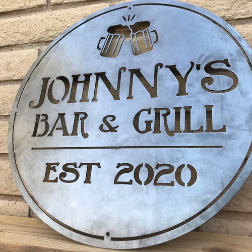 Personalized Bar Sign Home Bar Sign Custom Pub Sign Etsy