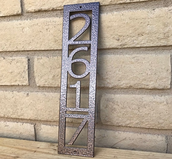 Metal Address Sign | Vertical Address Sign | Metal Address Plaque | Number Sign | Outdoor Sign | House Number Sign