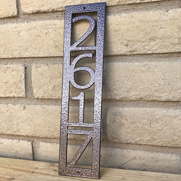 Metal Address Sign | Vertical Address Sign | Metal Address Plaque | Number Sign | Outdoor Sign | House Number Sign