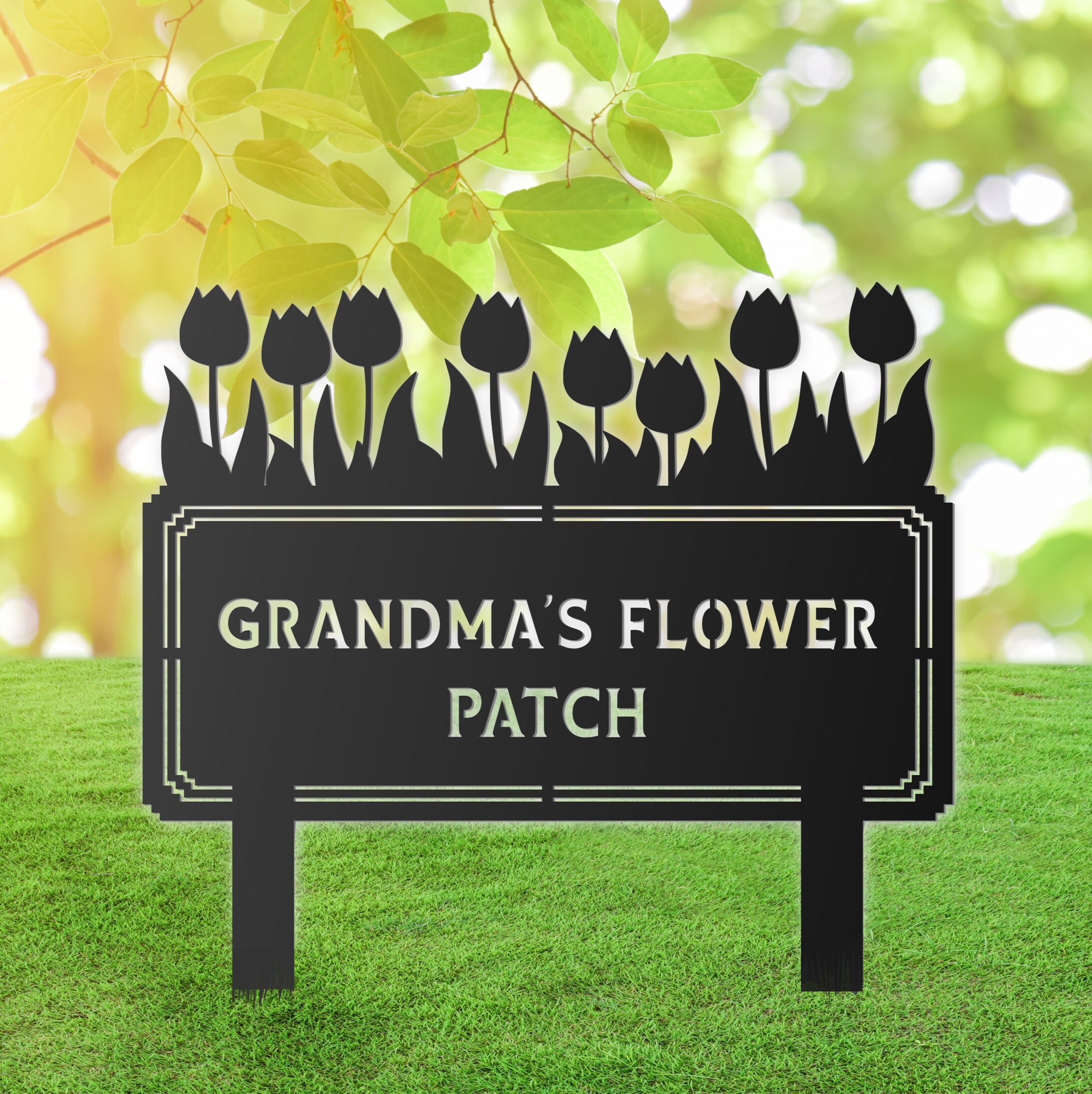 Personalized Flower Garden Sign With Stakes | Personalized Flower Sign ...