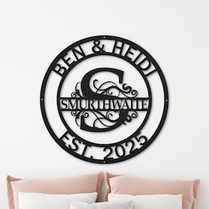 Custom Metal Signs | Monogram Wall Decor | Laser Cut Sign | Family Name Sign | Last Name Sign | Personalized Wedding Gift | Custom Metal Art