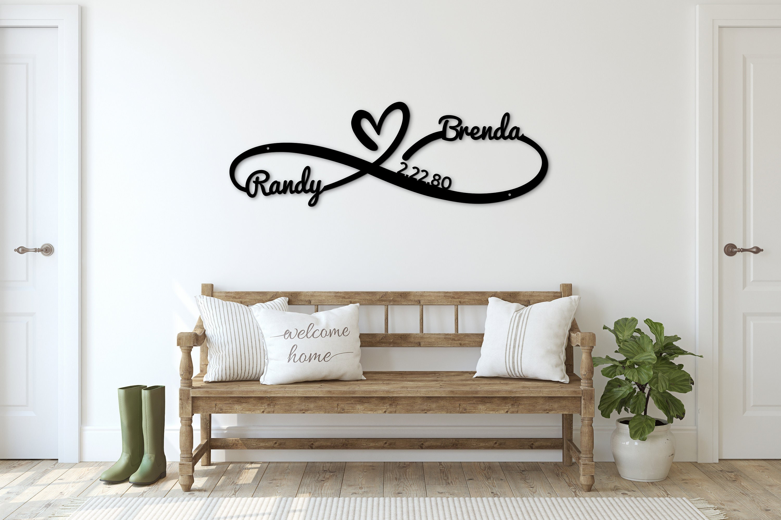 Personalized Metal Infinity Sign, Infinity Name sign , Custom Metal Sign, Metal Art, Anniversary Gift, Newly Engaged Gift, Housewarming Gift