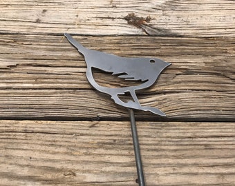 Pieu de jardin d'oiseaux | Tuteur de jardin en métal pour oiseaux | Tuteur de jardin en acier | Décoration de jardin en acier | Oiseau