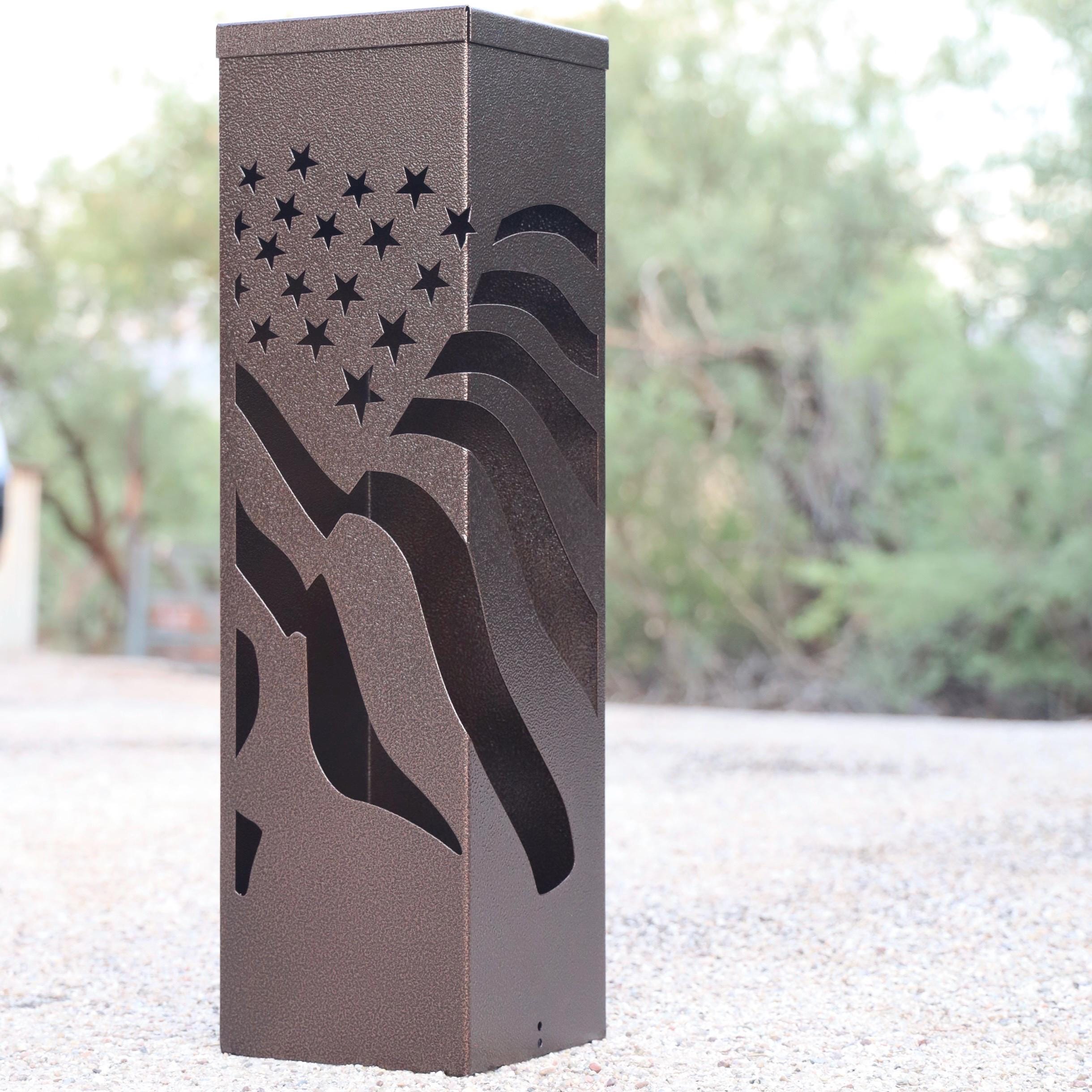 Custom American Flag Metal Column | Flag Steel Column | Steel Pillar ...