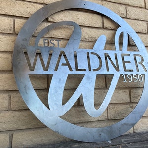 Personalized Family Name Metal Sign | Last Name Monogram Sign | Custom Metal Sign