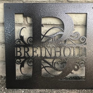 Personalized Family Name Sign | Last Name Monogram | Metal Sign | Outdoor Metal Sign | Wedding Gift | Custom Metal Sign