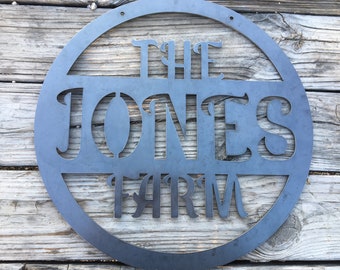 Hanging Farm Sign | Personalized Farm Sign | Custom Metal Farm Sign | Wedding Gift