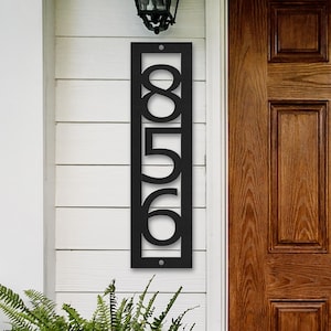 Metal Address Sign | Vertical Address Sign | Metal Address Plaque | Number Sign | Outdoor Sign | House Number Sign image 2