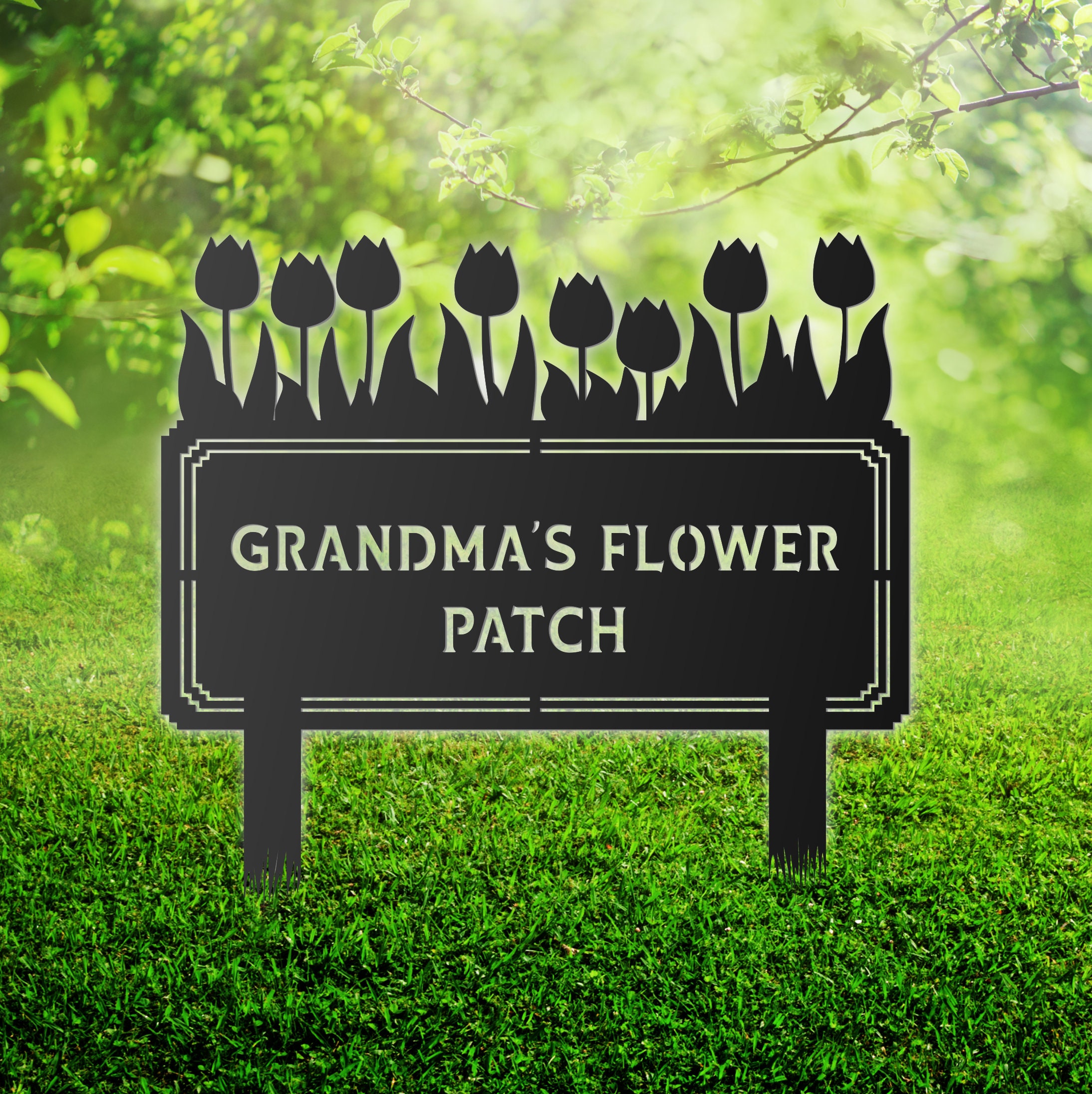 Personalized Flower Garden Sign With Stakes | Personalized Flower Sign ...