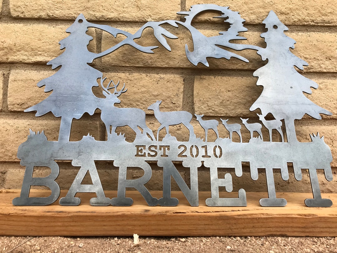 Personalized Outdoor Elk Sign | Metal Cabin Sign | Outdoor Metal Sign ...
