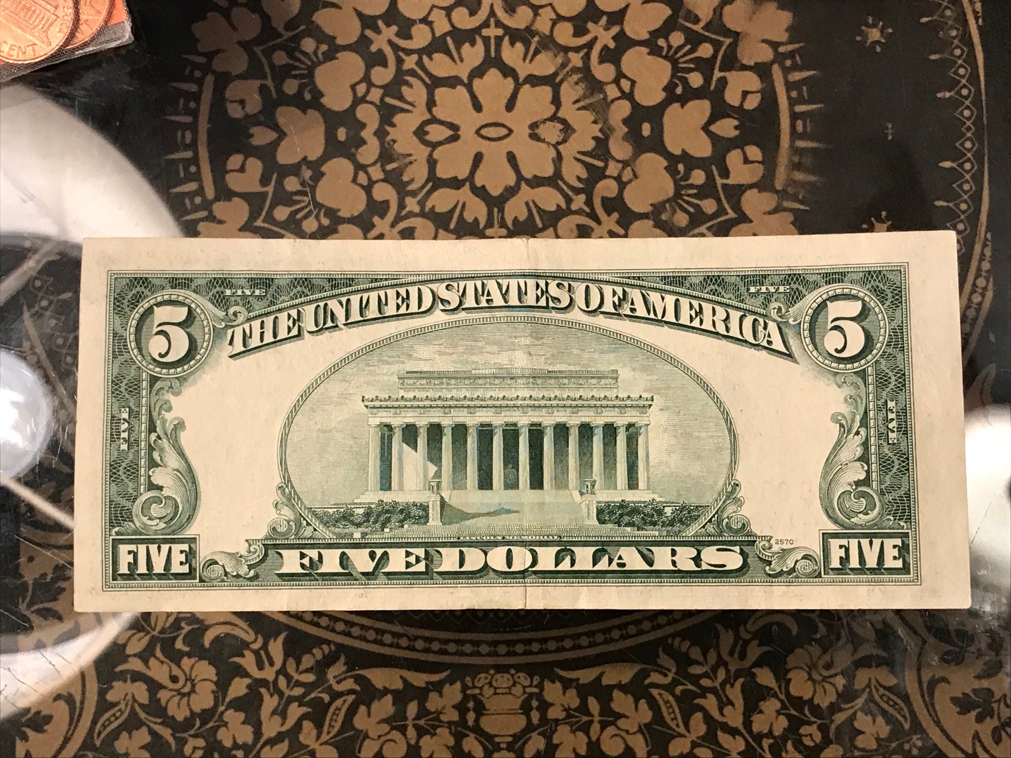 Misprint 5 Dollar Bill - ro7p5c9