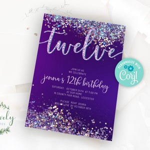 321 Party! Purple and Silver Glitter Tissue Paper