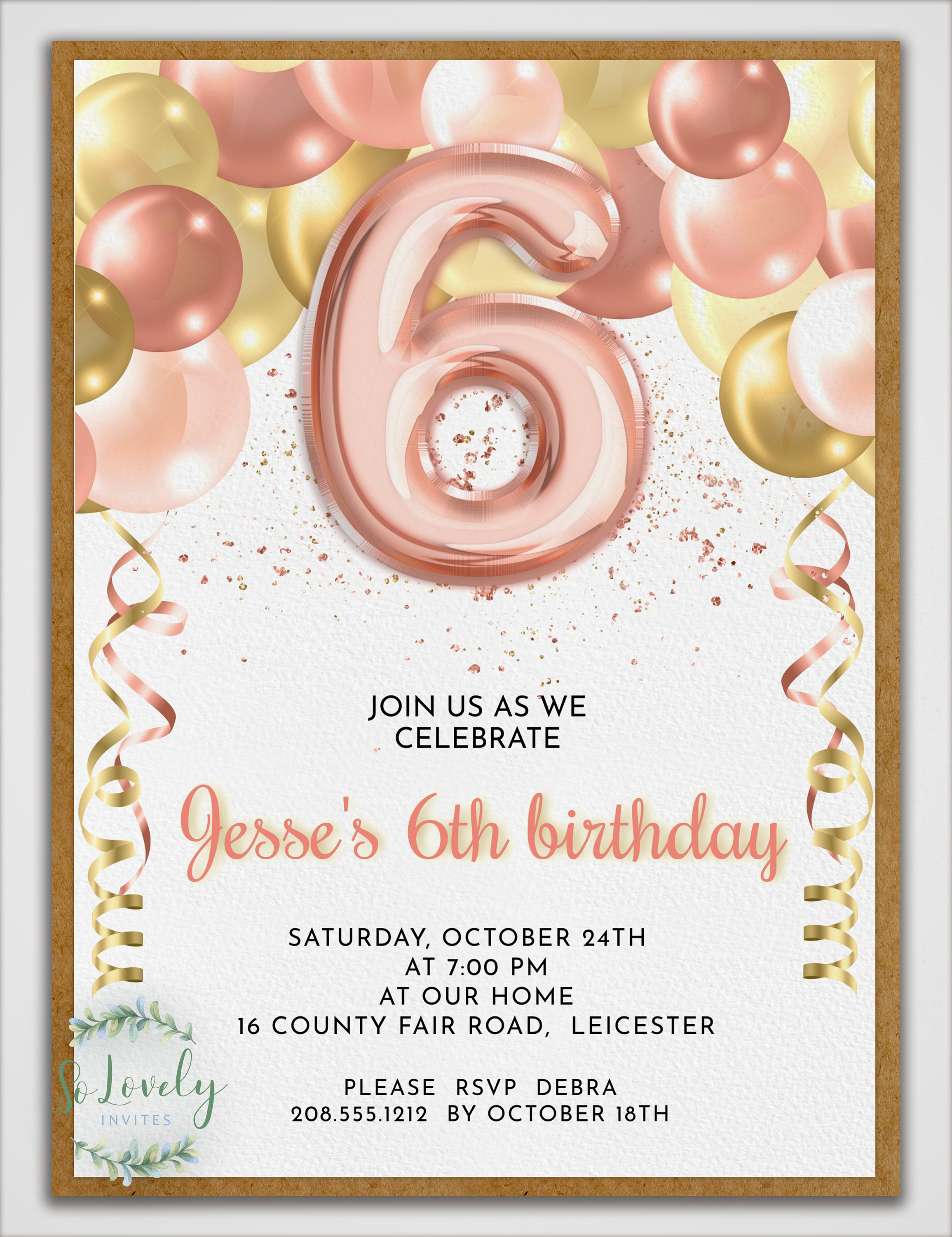 Inviti Compleanno 6 Anni Tema Starburst Rosa - Confezione Da 36 Con Buste, 120x172 Mm, Eco-friendly, Stampati UK - Foto 9