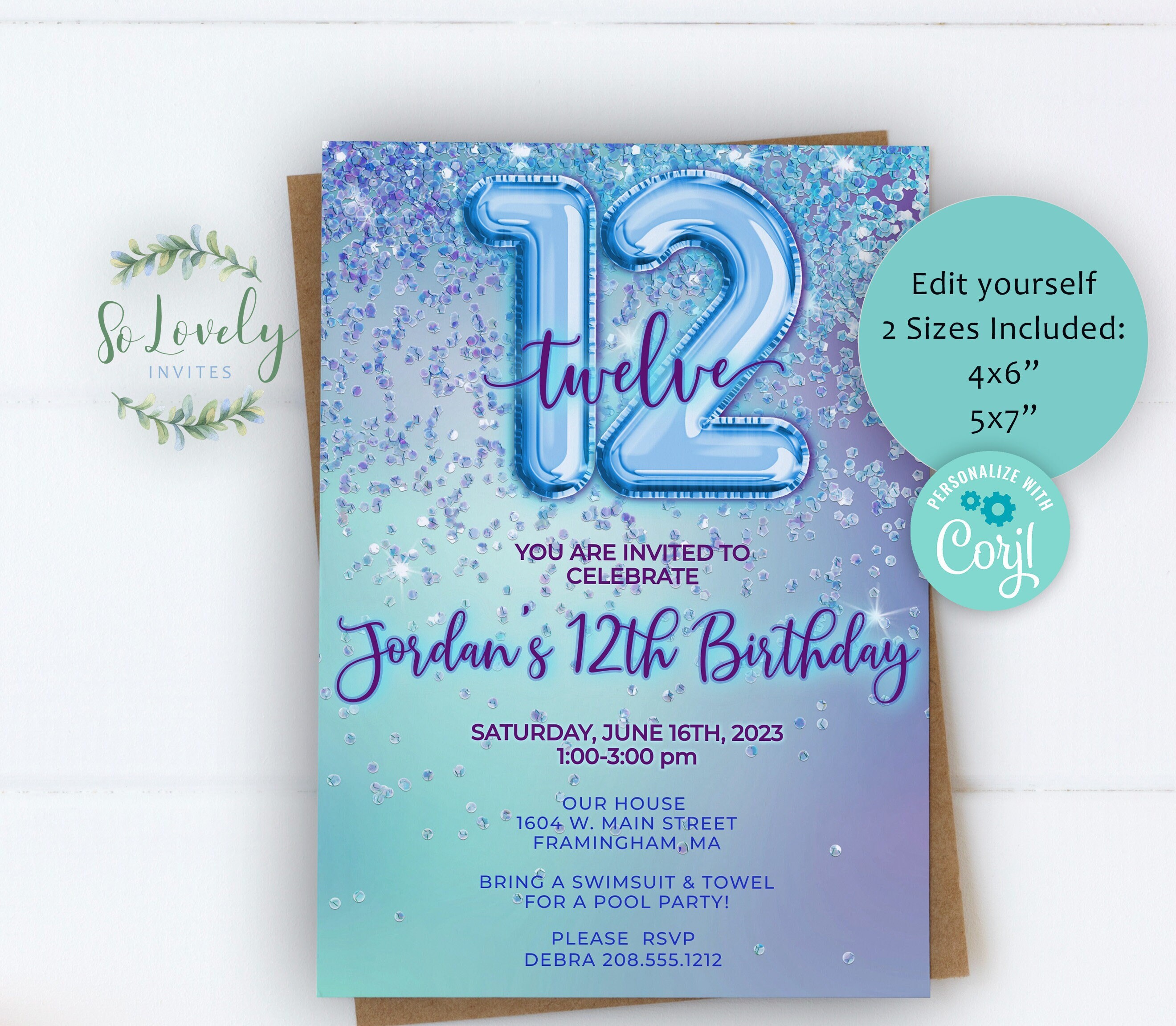 Unique Party Wimpelkette „Happy 12th Birthday“ – 2,7 M Glitzernd In Blau Für Die Perfekte Jungenparty