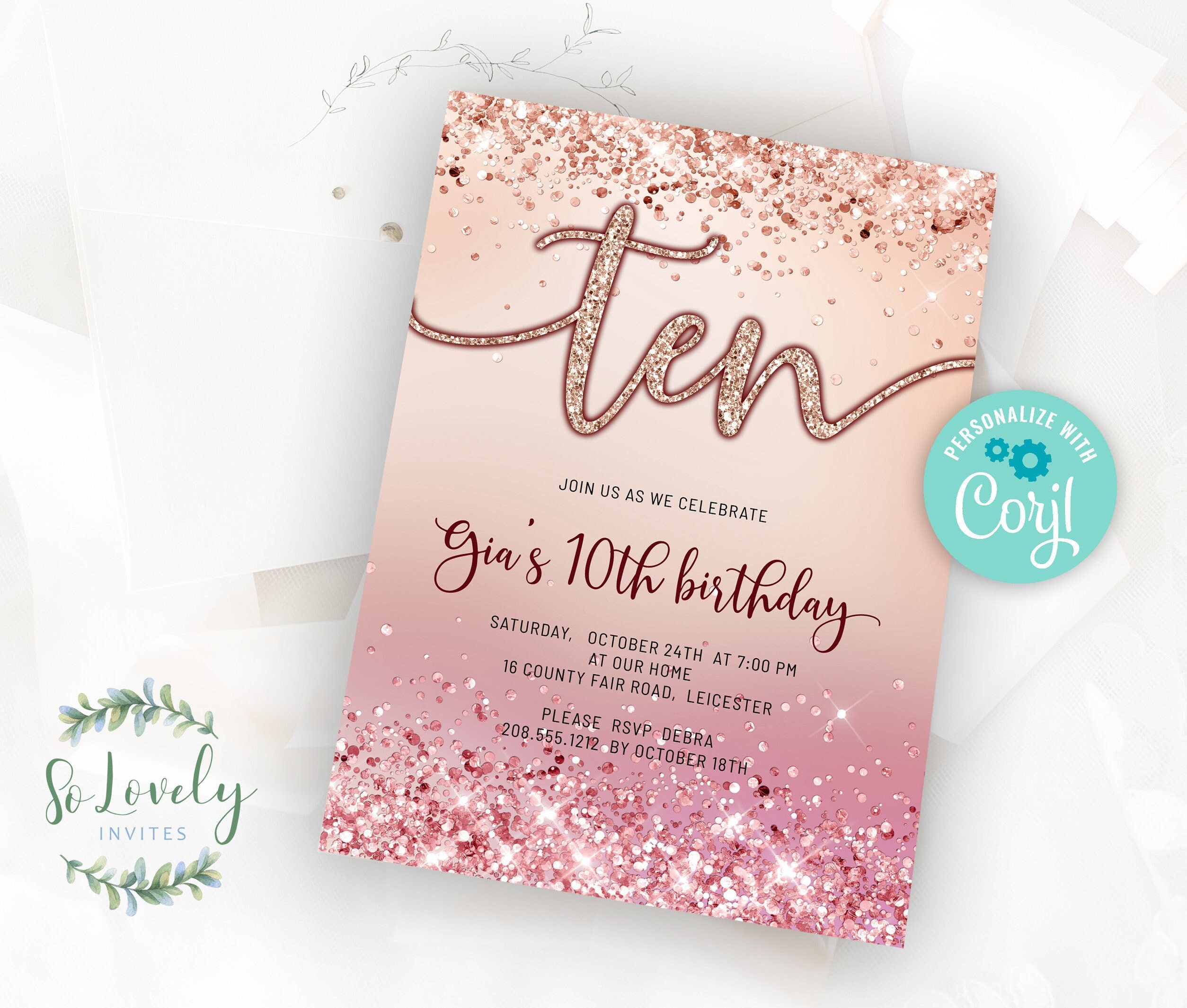 LA CARICA DEI 101 ROSA Invito Digitale Compleanno | Perle Di Carta - Foto 5