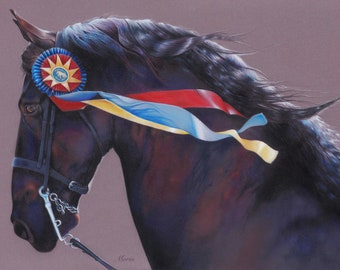Friesian Horse Art Print Giclee