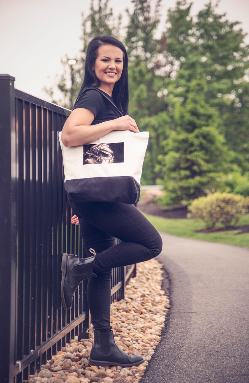 Dressage Horse Tote Bag Cotton Two-Toned