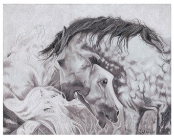 Horse Art Print Andalusian Stallions Giclee