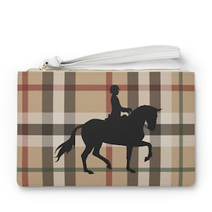 Equestrian Dressage Vegan Leather Clutch/Accessory Pouch