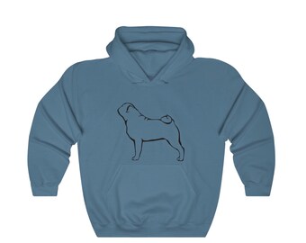 Pug Dog Graphic Hooded Sweatshirt