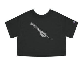 Koszulka Skeleton Arm Graphic Crop Tee w jednolitym kolorze i z nadrukiem tie-dye