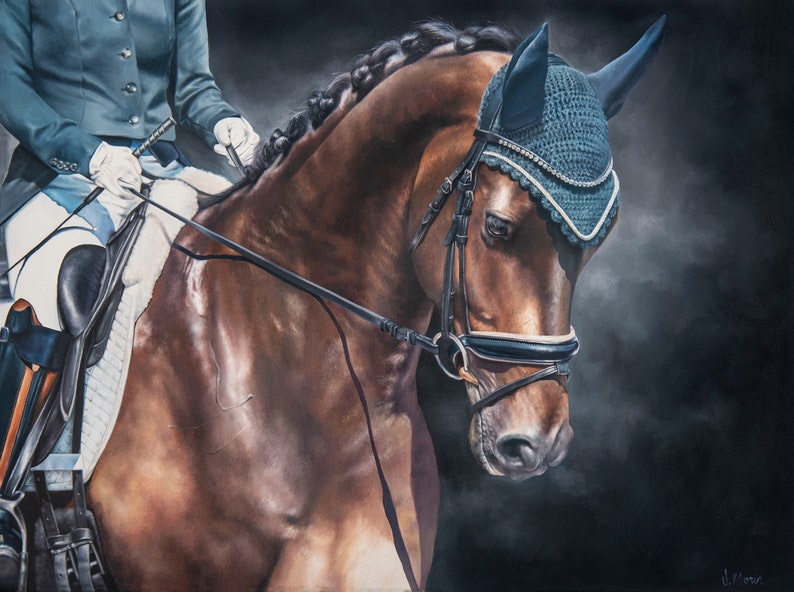 Dressage Horse Oil Painting Fine Art Print Etsy