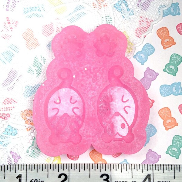 Dangling Possum Earring Cute Engraved Silicone Mold - MADE TO ORDER