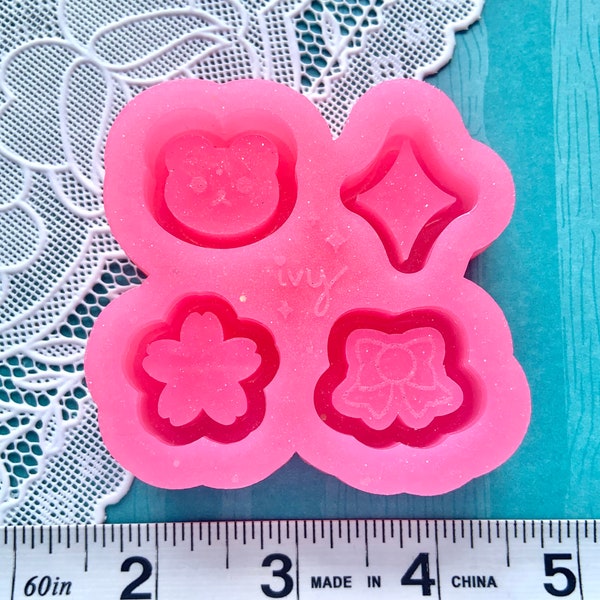 Kawaii Mini 1" Pendant Shaker Charm Cute Silicone Mold Palette - MADE TO ORDER