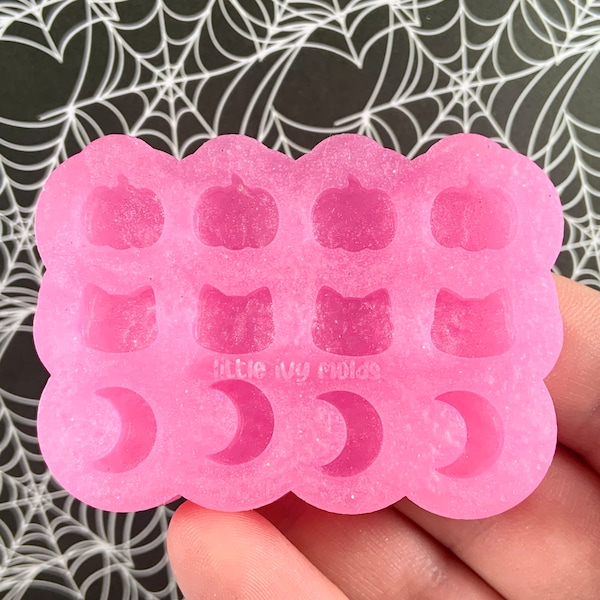 Happy Halloween Shaker Bits - Stud Earring Mold Cute Halloween Silicone Mold - MADE TO ORDER