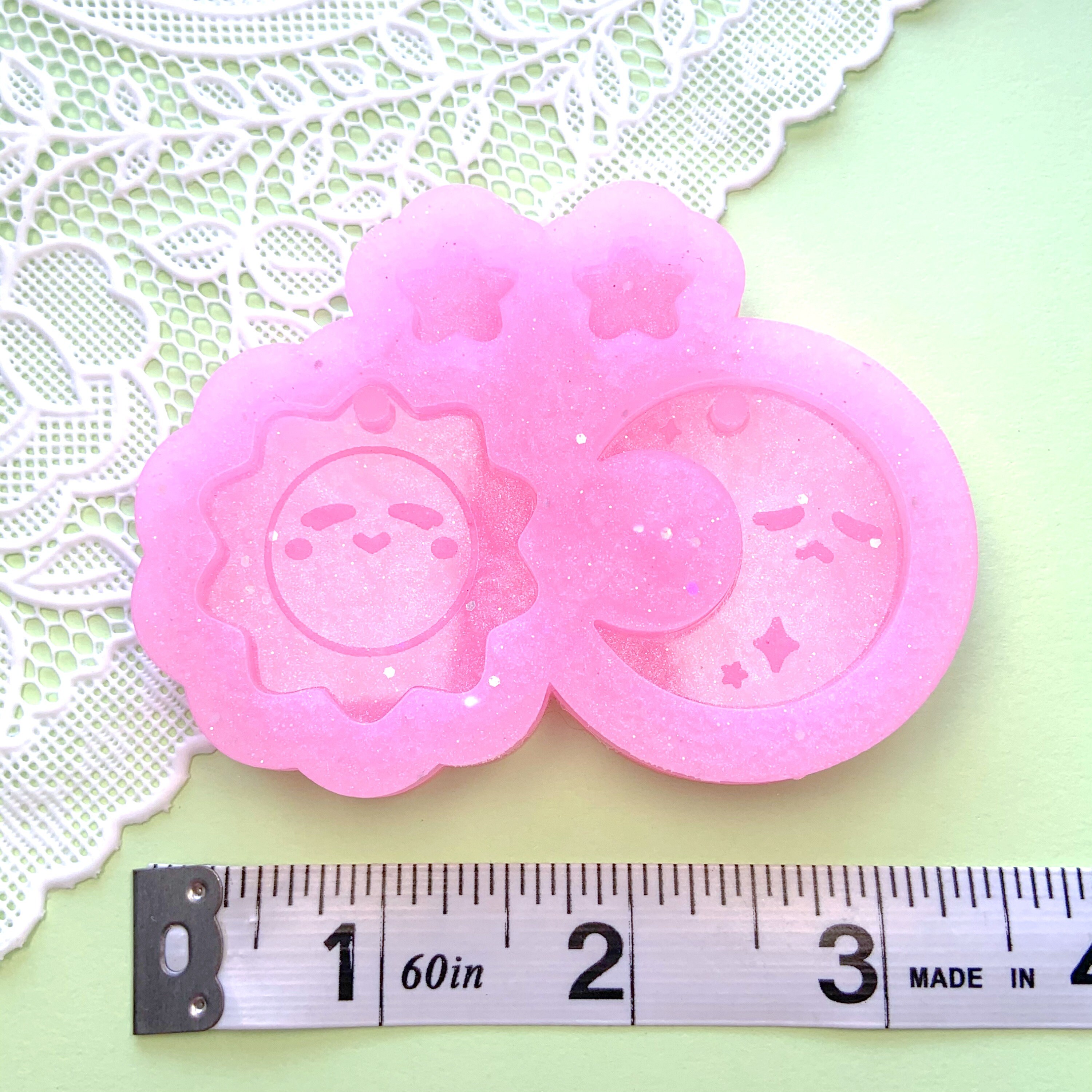 Kawaii ВС - Луна серьги Симпатичные гравированные Силиконовая плесень - MADE TO ORDER