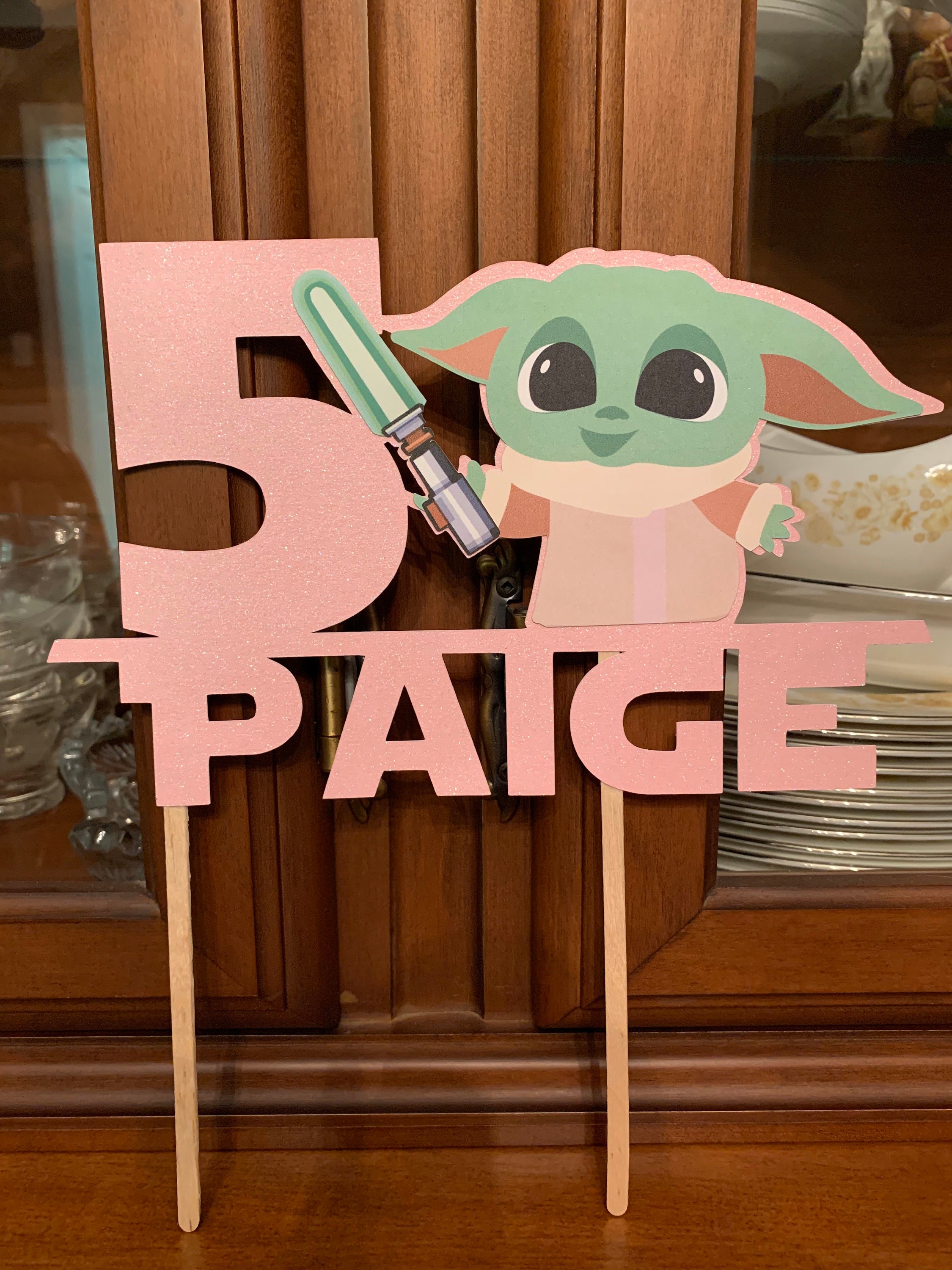 Pink Baby Yoda Cake Topper Birthday Party Girl Cake Topper Etsy Pink Baby Yoda Cake Topper Birthday Party Girl Cake Topper Etsy