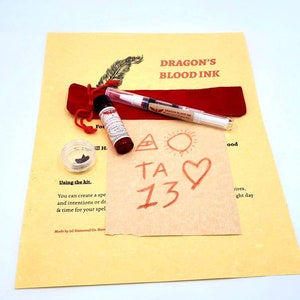 Dragons Blood ink pen kit magical wiccan spiritual protection spell seals tinta de dragon new