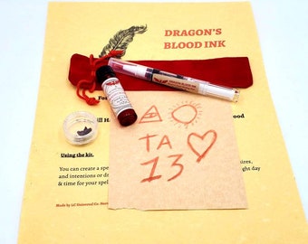 Dragons Blood ink pen kit magical wiccan spiritual protection spell seals tinta de dragon new