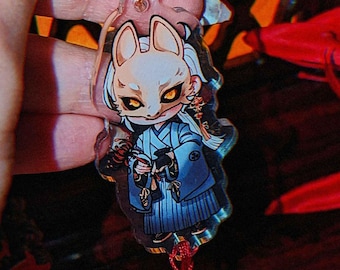 Silent Hill ƒ – Fox Mask – 1.5" Acrylic Keychains (Double-Sided) & Stickers