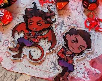 Baldurs Gate 3 - 3" Raphael - Clear Acrylic Keychain (Double-Sided)