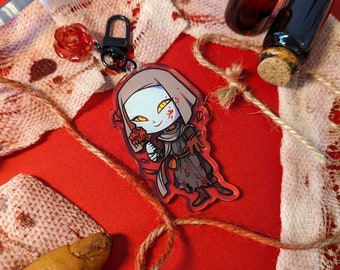 Elden Ring – White Mask Varré – 3" Clear Acrylic Keychain (Double-Sided) & 3" Stickers