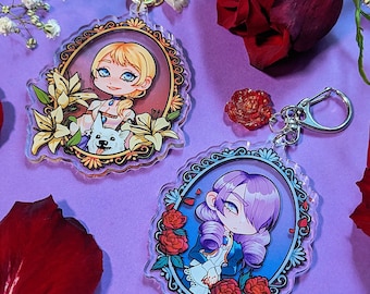 Haunting Ground – 3" Fiona & Daniella – Clear Acrylic Keychain (Double-Sided)