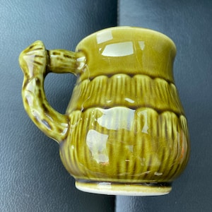 Vintage cup mug set of 2 mushroom style, made in japan stoneware coffee tea