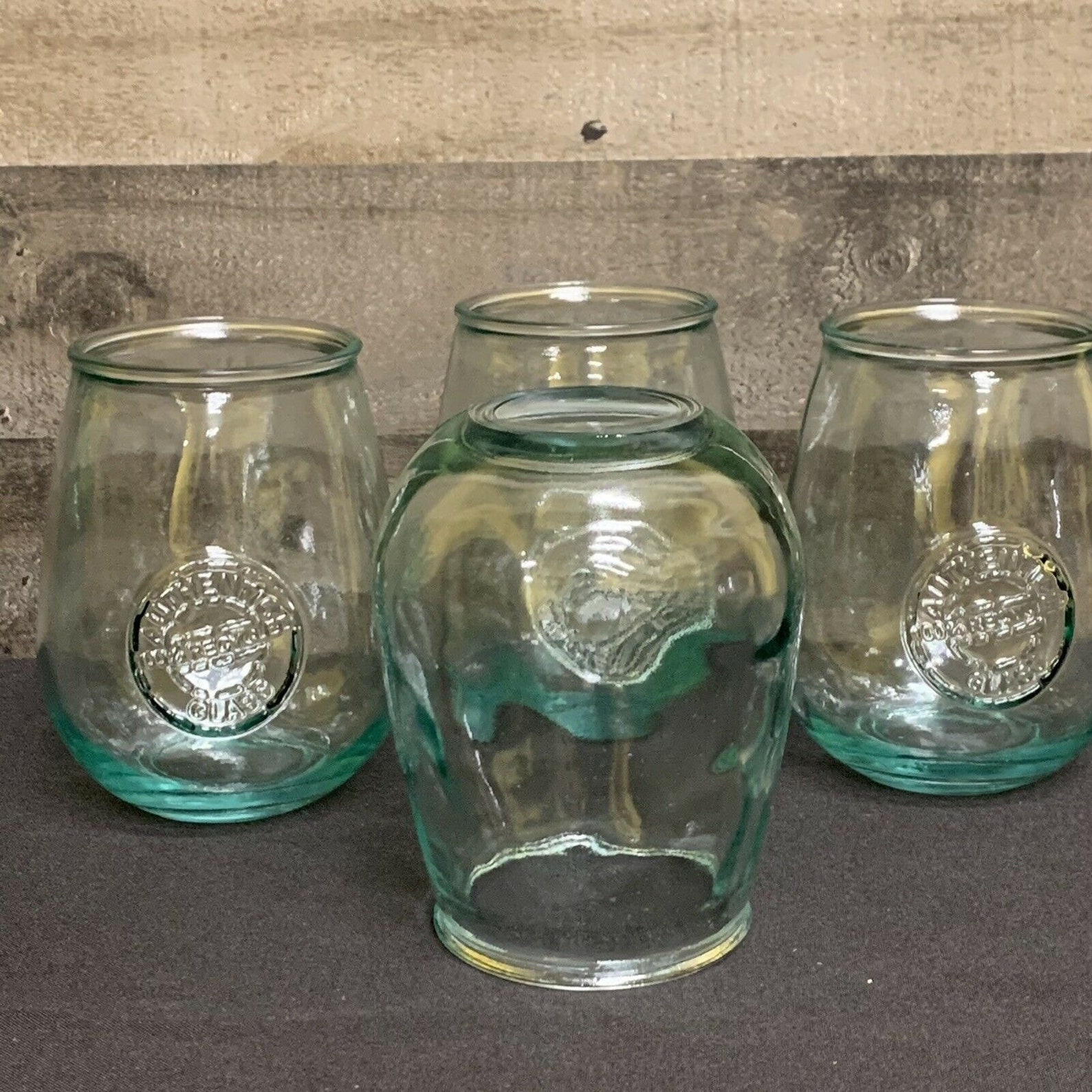 San Miguel Recycled Glass Wide TUMBLER Stemless Wine Glasses Etsy