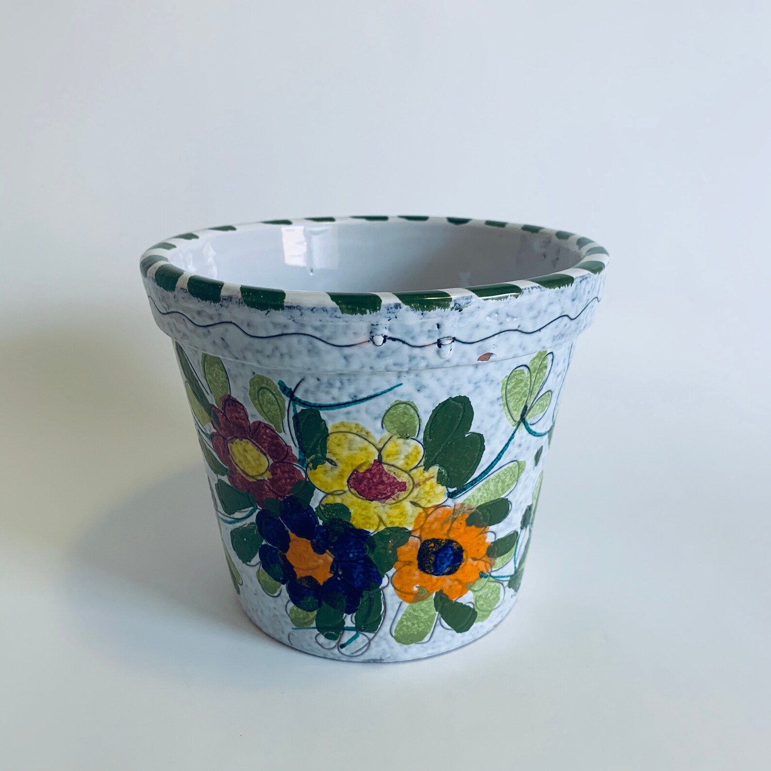 Italian Flower or Herb Planter Pot Vintage Flower Pot Hand Etsy