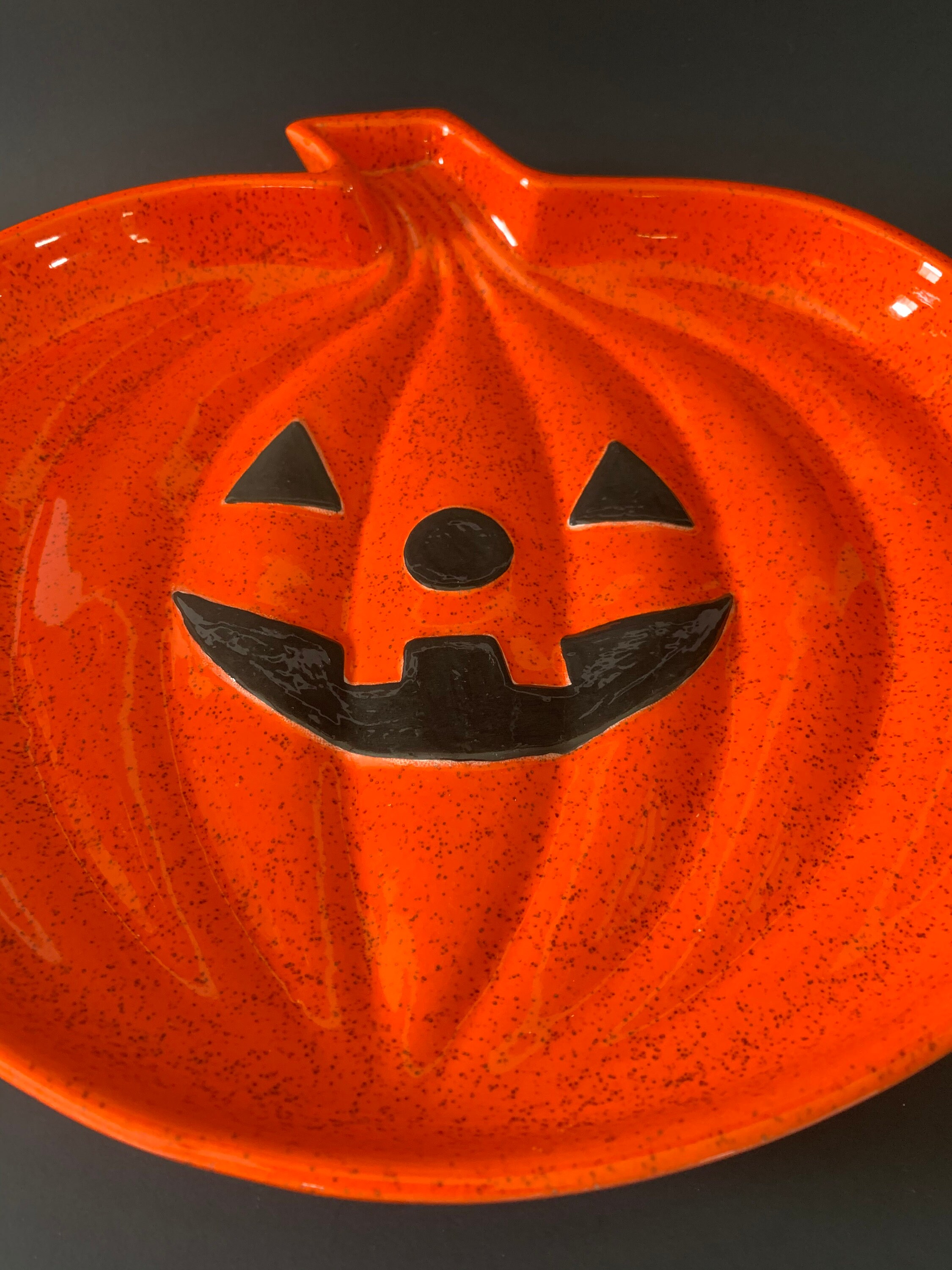 Halloween Ceramic Jack O Lantern Candy Dish Trick or Treat Etsy