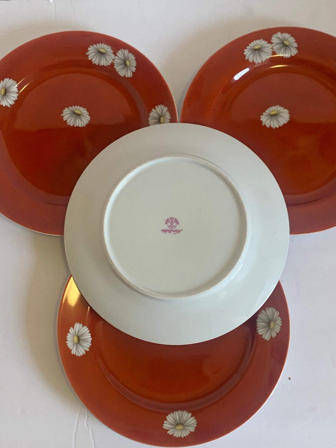 Noritake Nippon Toki Kaisahi Red Chrysanthemum Set of Four 4 Etsy
