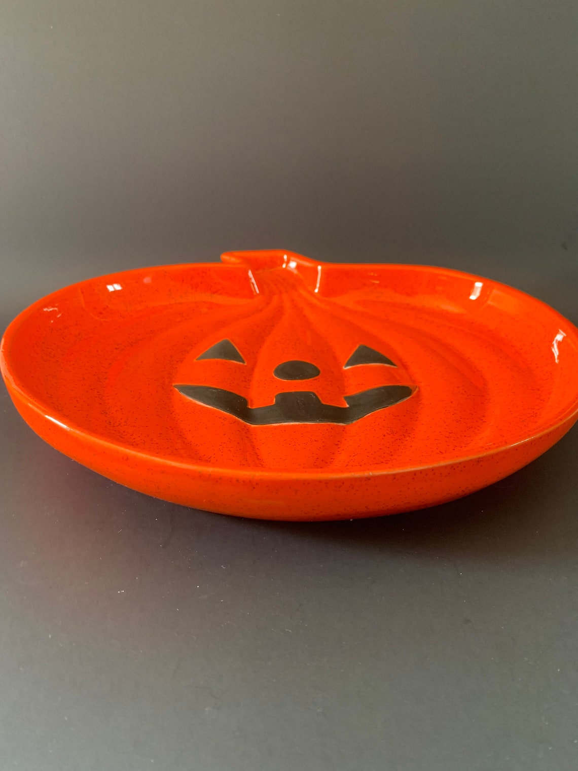 Halloween Ceramic Jack O Lantern Candy Dish Trick or Treat Etsy
