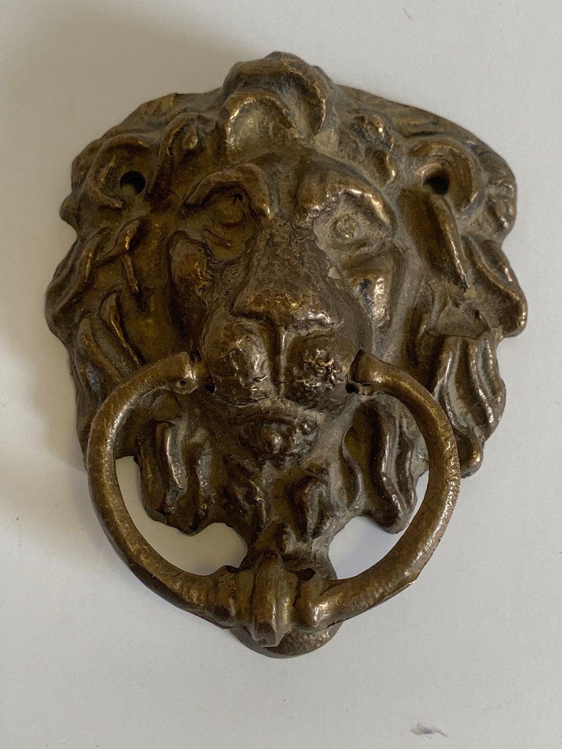 Antique Brass Lion Head Door Knocker 1800s Antique German Etsy